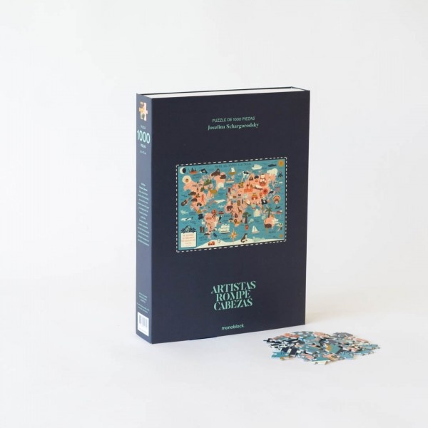 PUZZLE 1000 PIEZAS MAPA ILUSTRADO DEL MUNDO - JOSEFINA SCHARGORODOSKY
